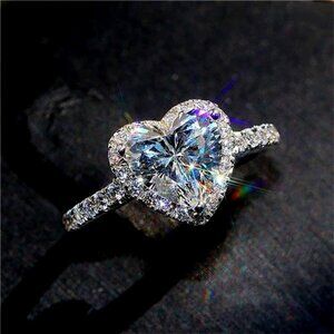 Heart Shaped for Women Cubic Zirconia Ring